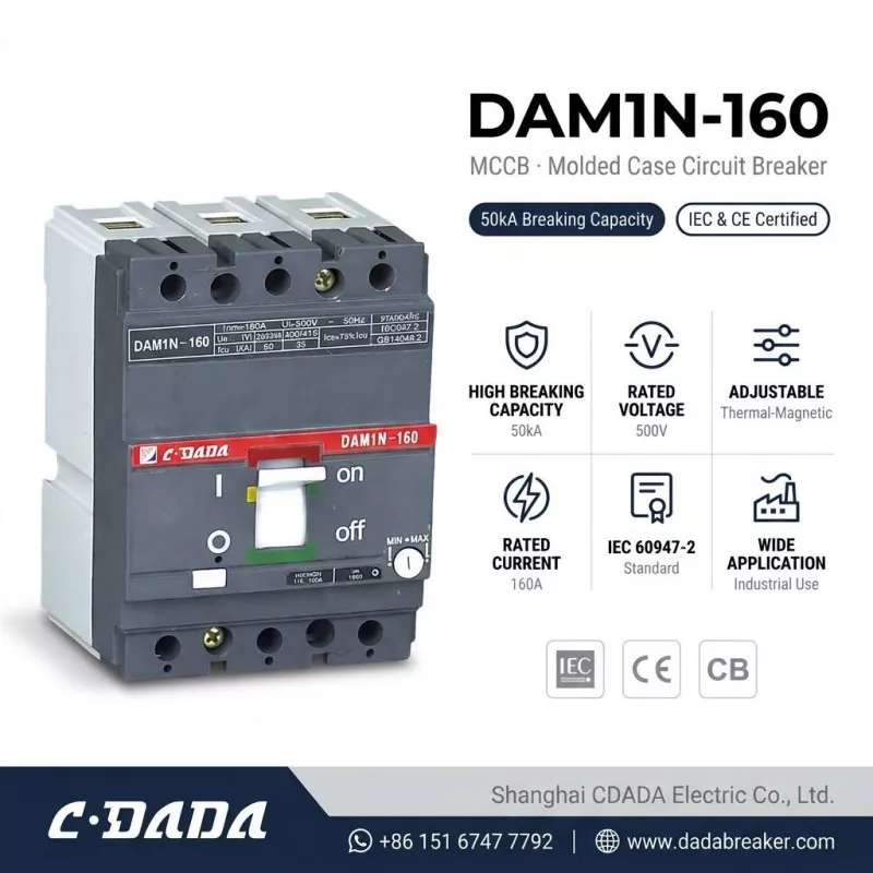 CDADA weputara ikike dị elu DAM1N-160 160A MCCB