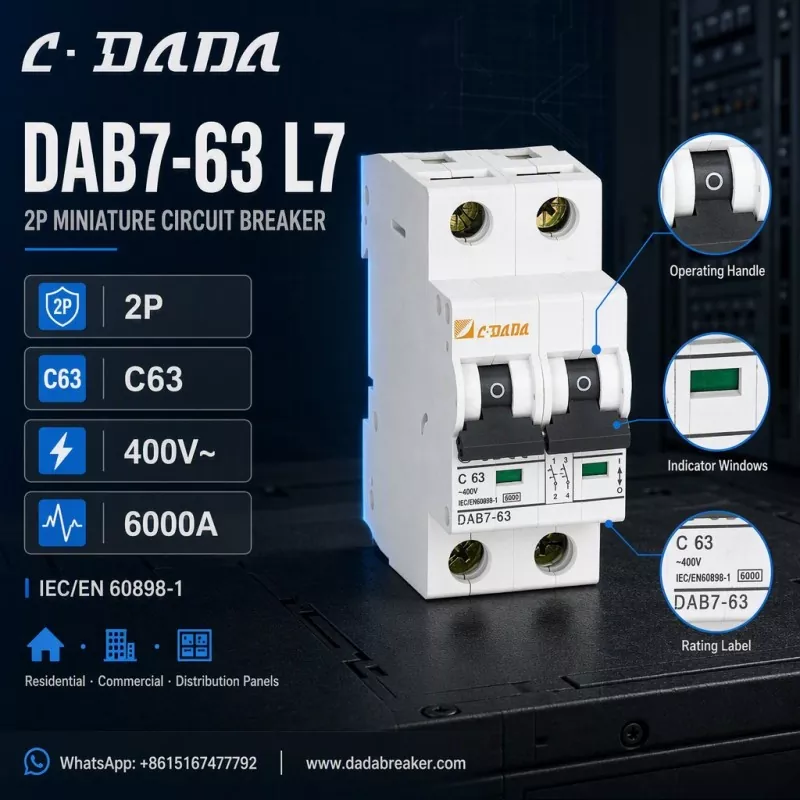 DAB7-63 L7 2P MCB - doro anya, nchekwa kọmpat maka akụkụ nkesa